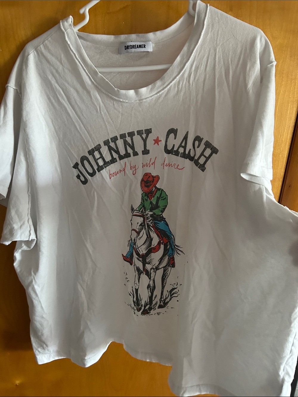 Daydreamer White Johnny Cash Cowboy Graphic Tee